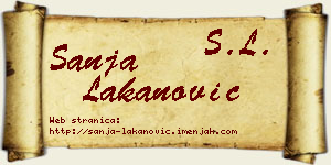 Sanja Lakanović vizit kartica